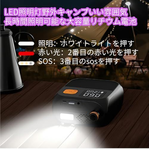 【新品】エアーポンプ 電動 空気入れ 25PSI サップ 電動ポンプ 6種類のノズル付き インフレータブルポンプ 自動停止機能 過熱保護 ライト付き 12V DCシガーライター&Type-C 対応 軽量化設計 高速充填 ワイヤレスカヤックカー 3ddffeab