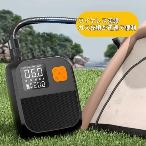 【新品】エアーポンプ 電動 空気入れ 25PSI サップ 電動ポンプ 6種類のノズル付き インフレータブルポンプ 自動停止機能 過熱保護 ライト付き 12V DCシガーライター&Type-C 対応 軽量化設計 高速充填 ワイヤレスカヤックカー 3ddffeab