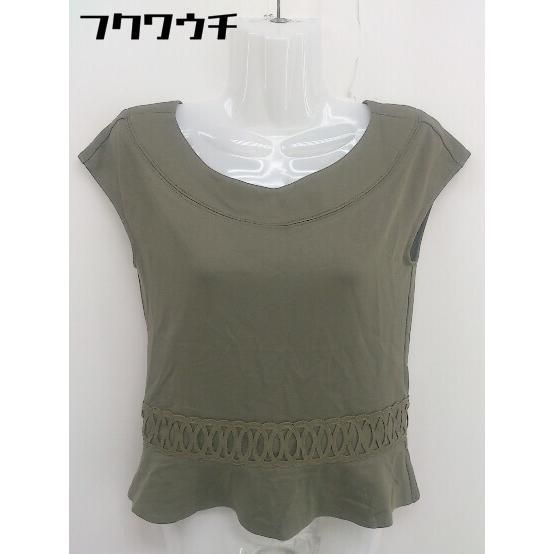 ◇ Viaggio Blu ビアッジョブルー バックジップ 半袖 Tシャツ カットソー サイズ1 カーキ レディース 【1109010004592】