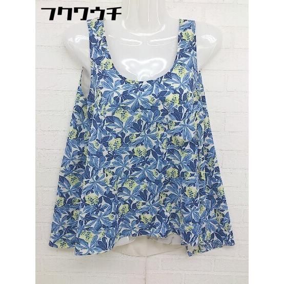 ◇ URBAN RESEARCH アーバンリサーチ 花柄 フラワー バックスリット ブラウス カットソー サイズFREE ブルー レディース 【1109090015020】