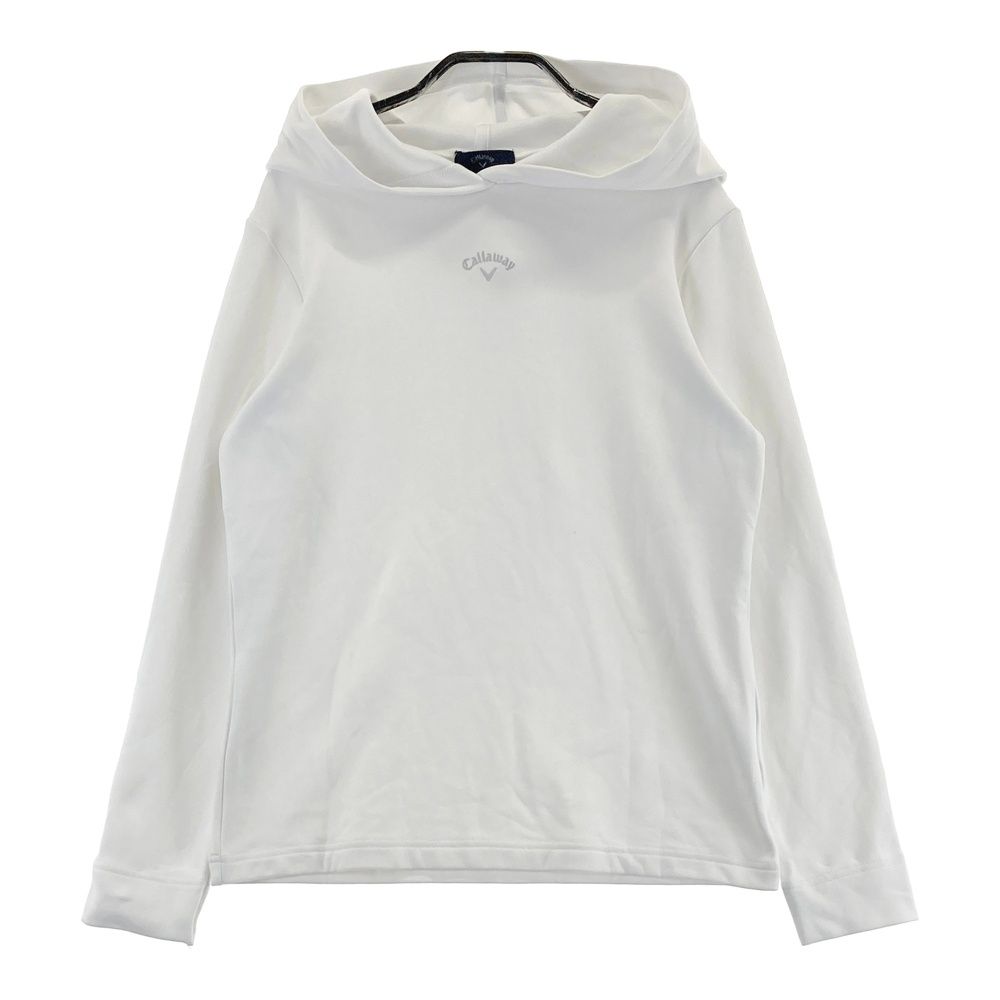 サイズ：M CALLAWAY キャロウェイ 裏起毛 フード 長袖Tシャツ パーカー ホワイト系 [240101679999] ゴルフウェア レディース ストスト