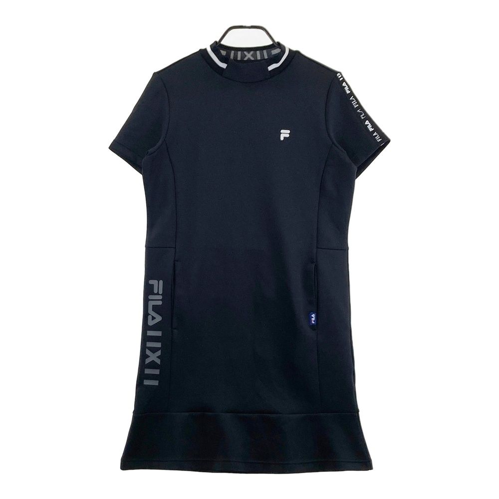 サイズ：L FILA GOLF フィラゴルフ モックネック 半袖ワンピース ブラック系 [240101687675] ゴルフウェア レディース ストスト