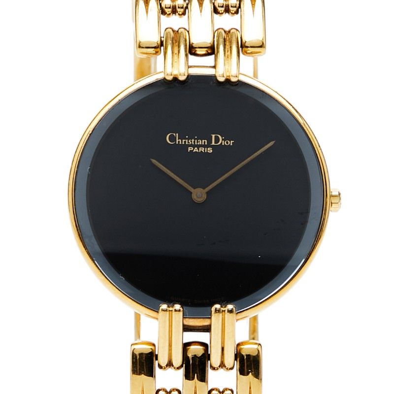 ディオール バギラ 腕時計 47 154-3 ブラック SV925 シルバー メッキ メンズ Dior【1-0264366】