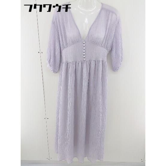 ◇ natural couture ナチュラルクチュール 七分袖 ロング ワンピース サイズF ラベンダー レディース 【中古】 【1110010012920】