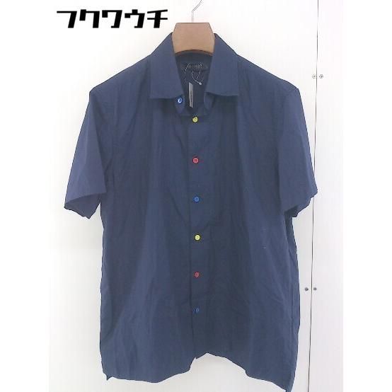 ◇ nano universe ナノ ユニバース 半袖 シャツ サイズS ネイビー メンズ 【中古】 【1109140002123】