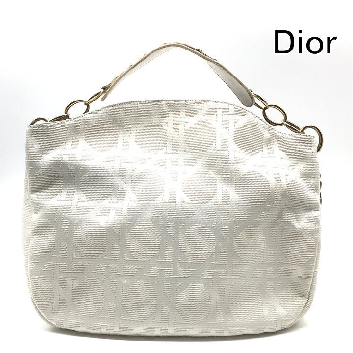 良品 Christian Dior ディオール カナージュ ゴールド金具 キャンバス