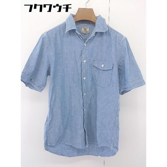 ◇ ◎ green label relaxing UNITED ARROWS ボタンダウン BD 半袖 シャツ サイズ M ブルー メンズ 【1109090015860】