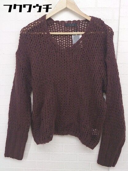 ◇ ◎ JEANASIS ジーナシス タグ付き 長袖 ニット セーター サイズF バーガンディー レディース 【中古】 【1111290004056】
