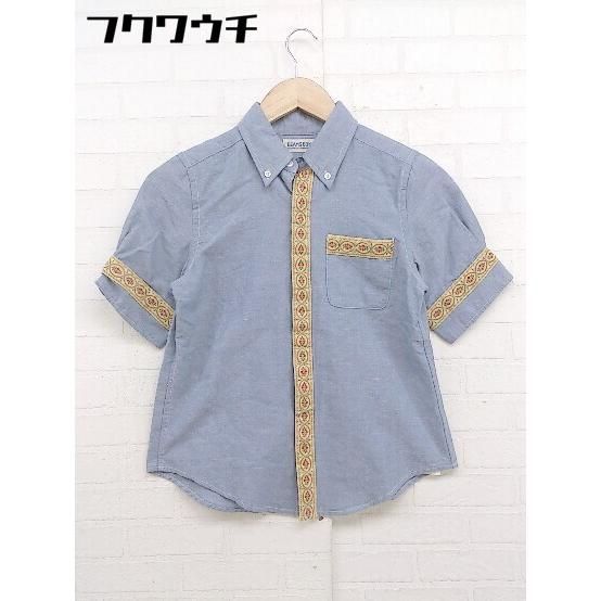 ◇ ◎ BEAMS BOY ビームス ボーイ リネン混 半袖 シャツ サイズboy ブルー マルチ レディース 【中古】 【1111240003863】