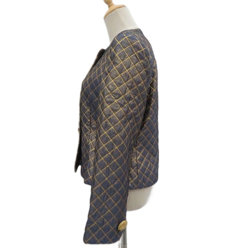 ジバンシィ GIVENCHY ノーカラーキルティングジャケット 上着 シルク混
