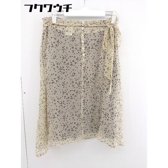 ◇ ◎ pas de calais パドカレ 水玉 シアー 膝丈 フレア スカート サイズ 38 ベージュ ブラウン レディース 【中古】 【1201140003695】