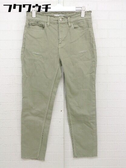 ◇ Healthy denim ヘルシーデニム ストレッチ ダメージ加工 カットオフ パンツ サイズ24 カーキ レディース 【中古】 【1201130003025】