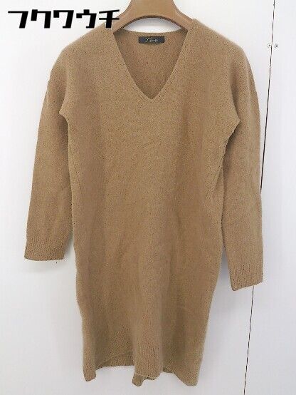 ◇ URBAN RESEARCH ROSSO ロッソ ウール Vネック 長袖 ニット セーター チュニック サイズF ブラウン系 レディース 【中古】 【1201110005520】