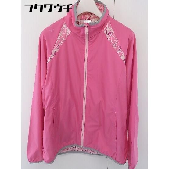 ◇ MIZUNO ミズノ ジップアップ ロゴ プリント 長袖 ジャケット サイズL ピンク レディース 【中古】 【1202020001282】