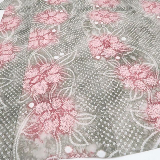 ❁tomihisa❁新品 有松鳴海絞り お仕立て上がり品 夏着物 綿 仕付け糸