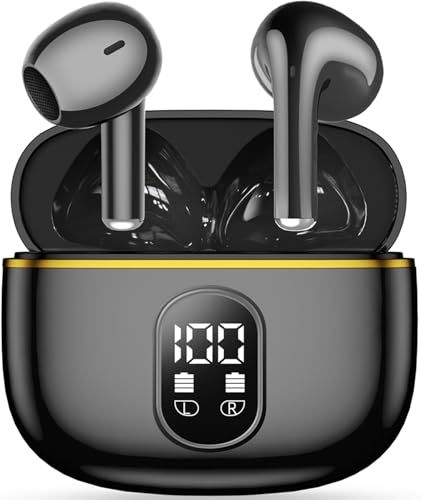 イヤホン bluetooth ワイヤレスイヤホン yjjc ブルートゥースイヤホン 無線 接続瞬時 Hi-Fi Type-C急速充電 ぶるーとぅーす 小型/軽量 LEDディスプレイ搭載 WEB会議/運動/ゲーム/テレワーク/通学/通勤/スポー c10ba035