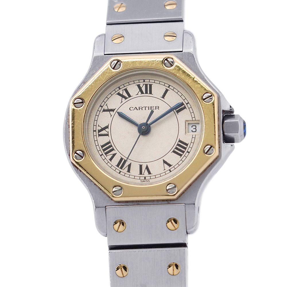 カルティエ サントスオクタゴン SM W2001683 Cartier 腕時計 アイボリー文字盤 クォーツ
