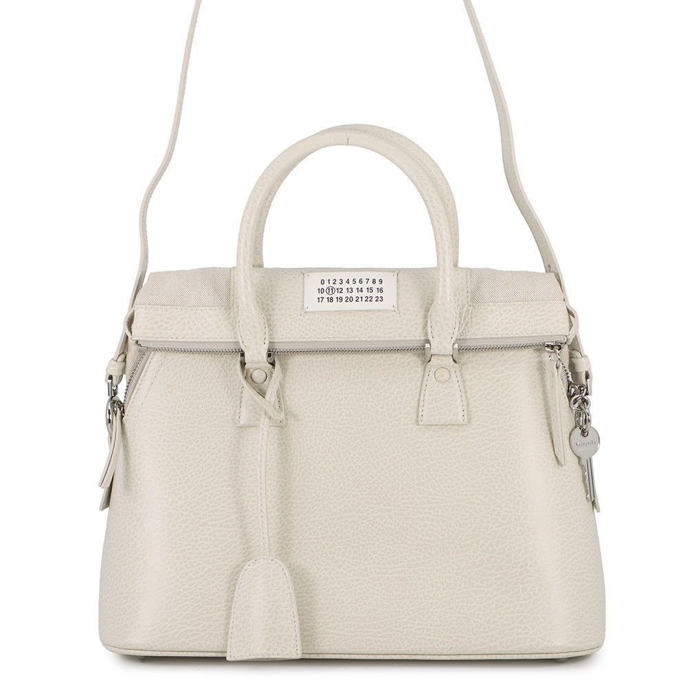 メゾンマルジェラ ハンドバッグ 5AC ミディアム レザー キャンバス S56WG0093 Maison Margiela 2way 白 セール品