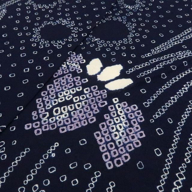❁tomihisa❁新品 有松鳴海絞り お仕立て上がり品 菖蒲 夏着物 綿