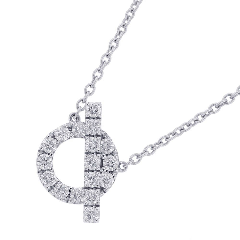 エルメス ネックレス フィネス ペンダント ダイヤモンド 17P 計0.46ct K18WGホワイトゴールド HERMES