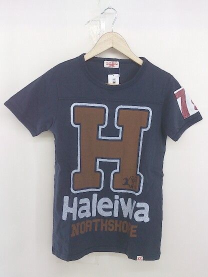 ◇ HALEIWA ハレイワ プリント 半袖 Tシャツ カットソー サイズF ネイビー レディース 【中古】 【1206240011328】