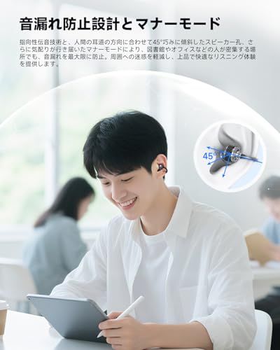 【新品】イヤーカフ イヤホン Bluetooth 6.0/ LDACに対応【耳挟み式快適で安定した装着感/耳を塞がない】最大40時間再生/ 3Dオーディオ/音漏れ防止とデュアルC型構造/物理ボタン/マルチポイント接続/ IP55防塵防水/ E ca72d0d3