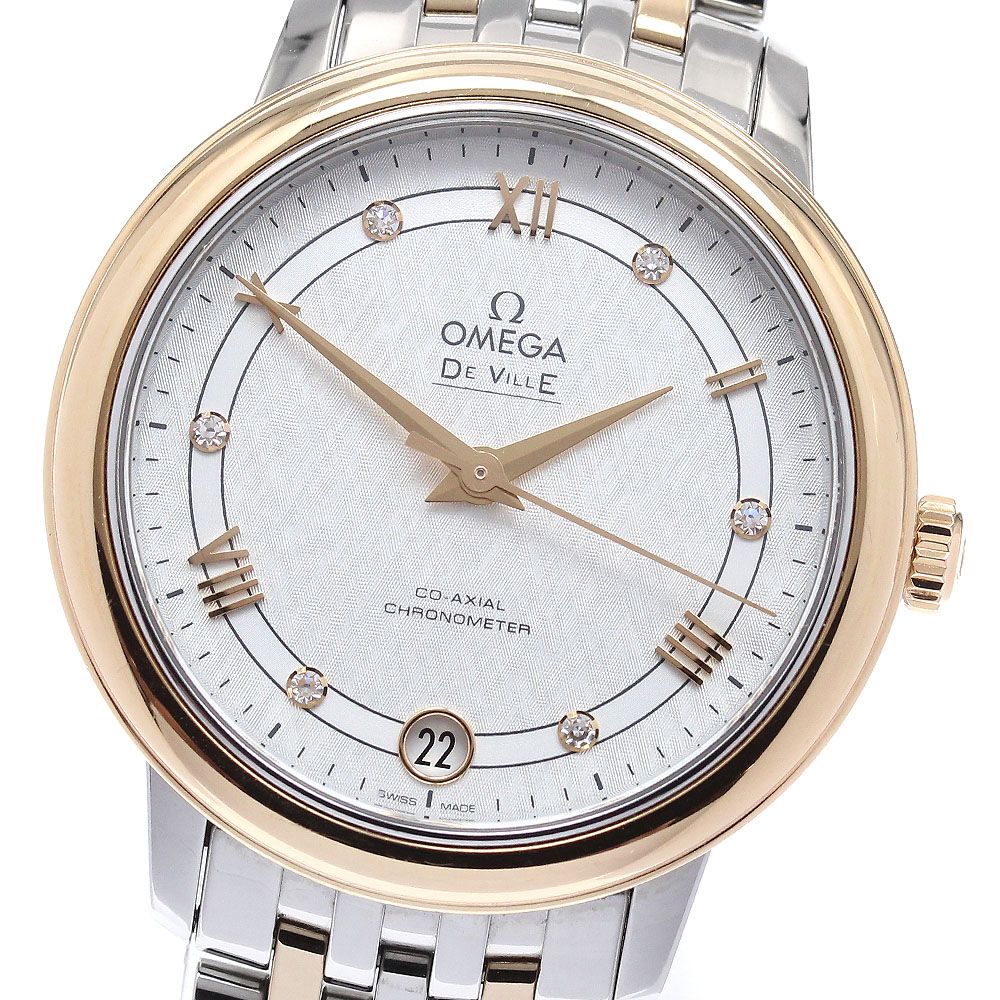 オメガ OMEGA 424.20.33.20.52.002 デビル プレステージ 6Pダイヤ 自動巻き レディース 保証書付き_959383