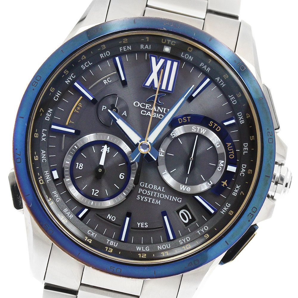 カシオ CASIO OCW-G1000E-1AJF オシアナス デイト 世界2000本限定 12時シェルインデックス ソーラー電波 メンズ 箱・保証書付き_954220