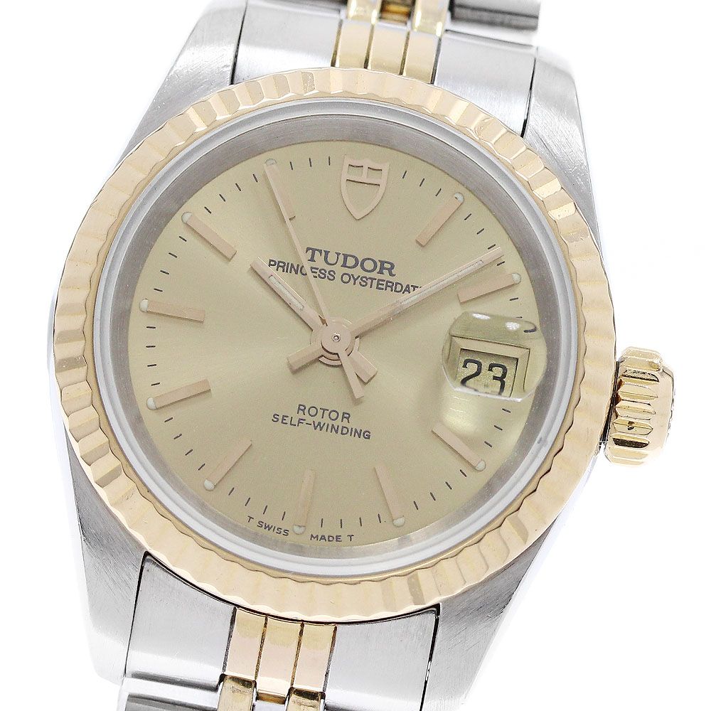 チュードル TUDOR 92413 プリンセス オイスターデイト YGベゼル 自動巻き レディース 保証書付き_957265