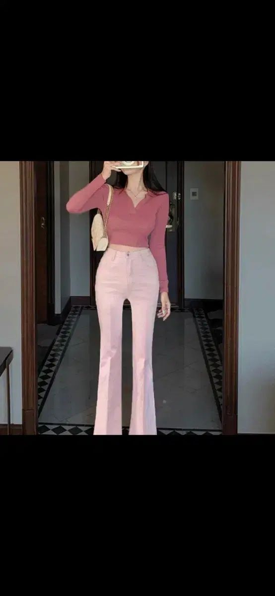 (新品) Secon'de secon ピンク ブーツカット パンツ s