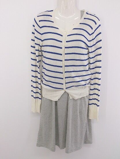 ◇ URBAN RESEARCH ROSSO ワンピース カーディガン アンサンブル サイズF グレー系 ホワイト系 ブルー系 レディース P 【中古】 【1208170008805】