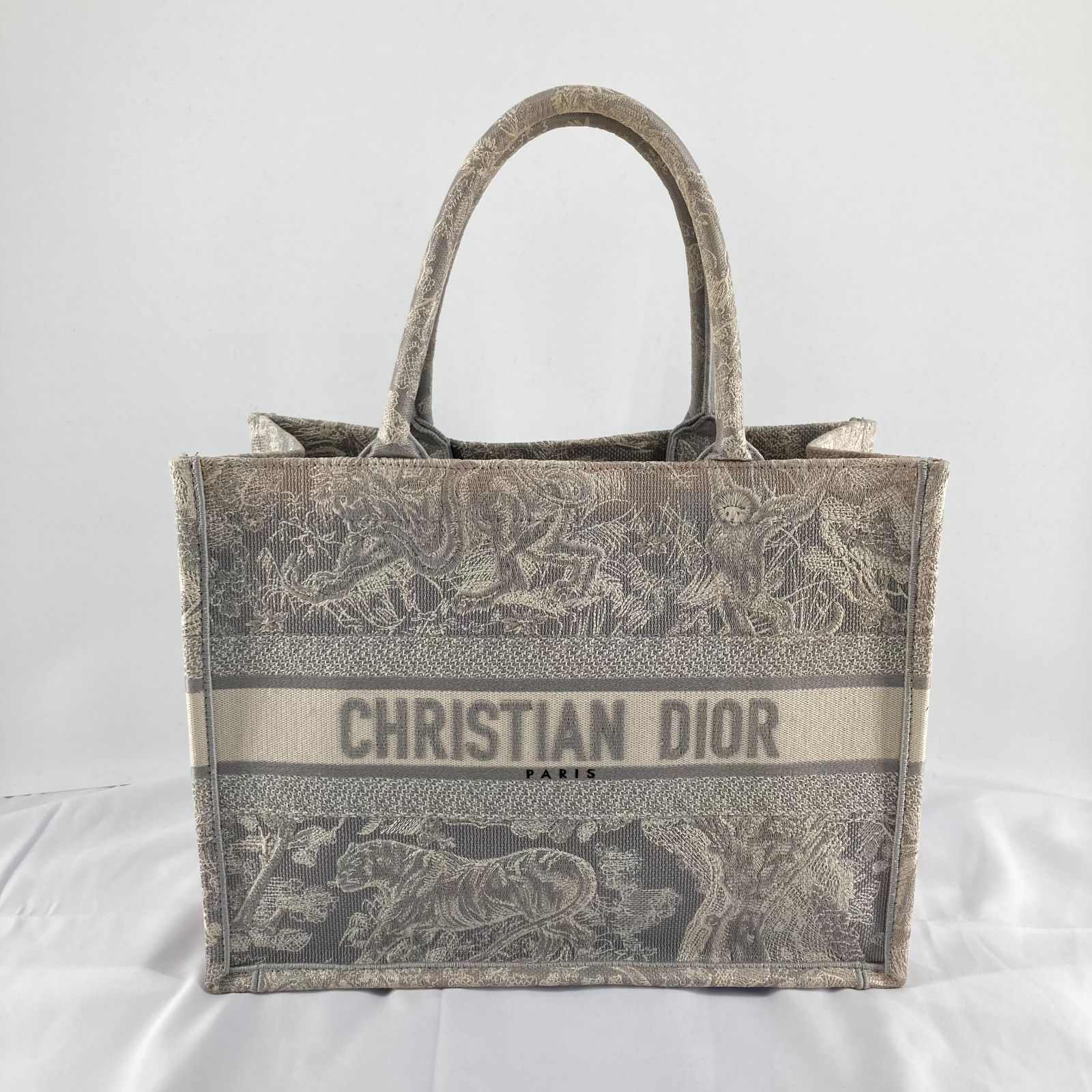 Christian Dior(クリスチャン・ディオール）ブックトート　Mサイズ　トートバッグ　ライトグレー