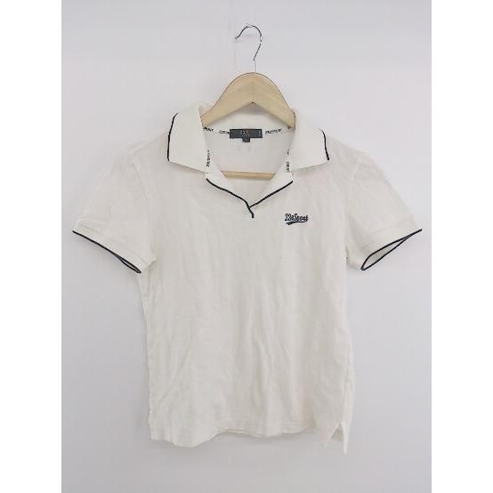 ◇ 23区 SPORT ニジュウサンクスポーツ 半袖 ポロシャツ サイズ1 ホワイト ブラック レディース P 【中古】 【1208230008202】