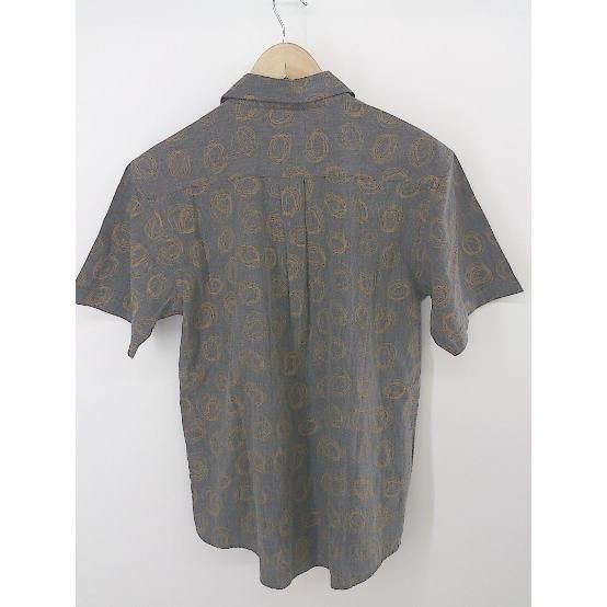 ◇ exsezon 胸ポケット グラフィック 半袖 シャツ サイズL グレー オレンジ メンズ P 【中古】 【1208240002771】