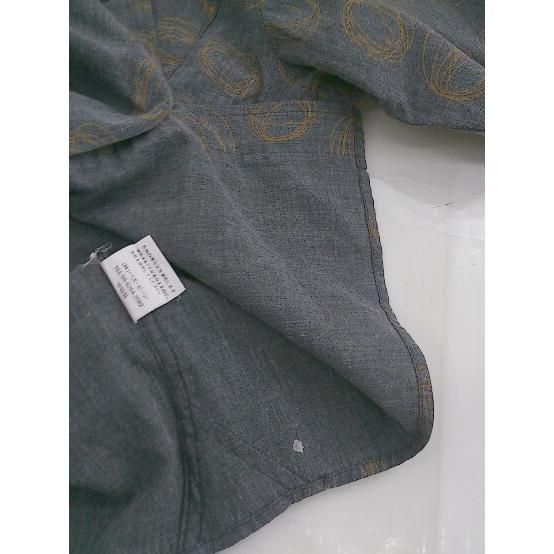 ◇ exsezon 胸ポケット グラフィック 半袖 シャツ サイズL グレー オレンジ メンズ P 【中古】 【1208240002771】