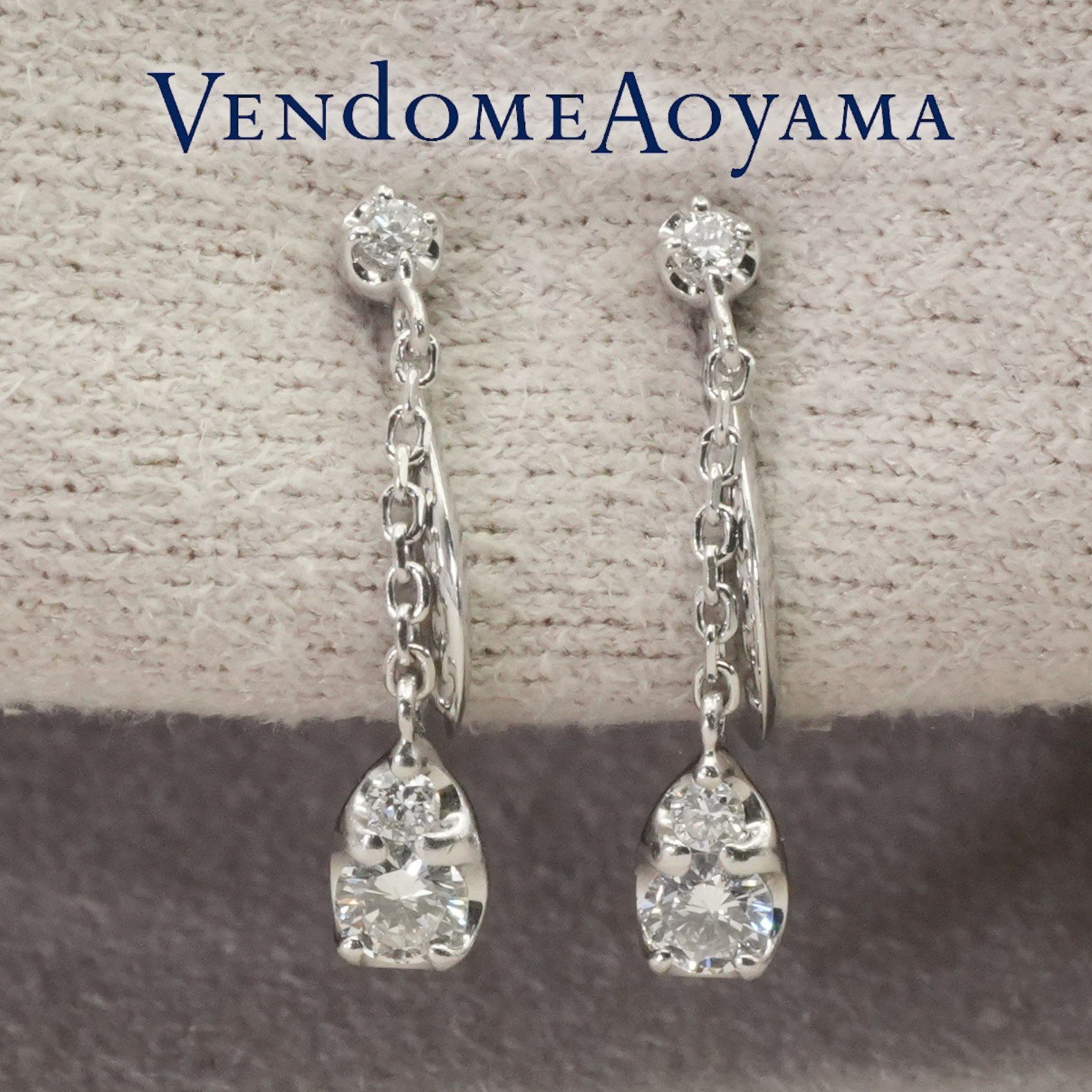 ヴァンドーム青山 プラチナ ダイヤ ドロップ イヤリング/26-0192 47,880円