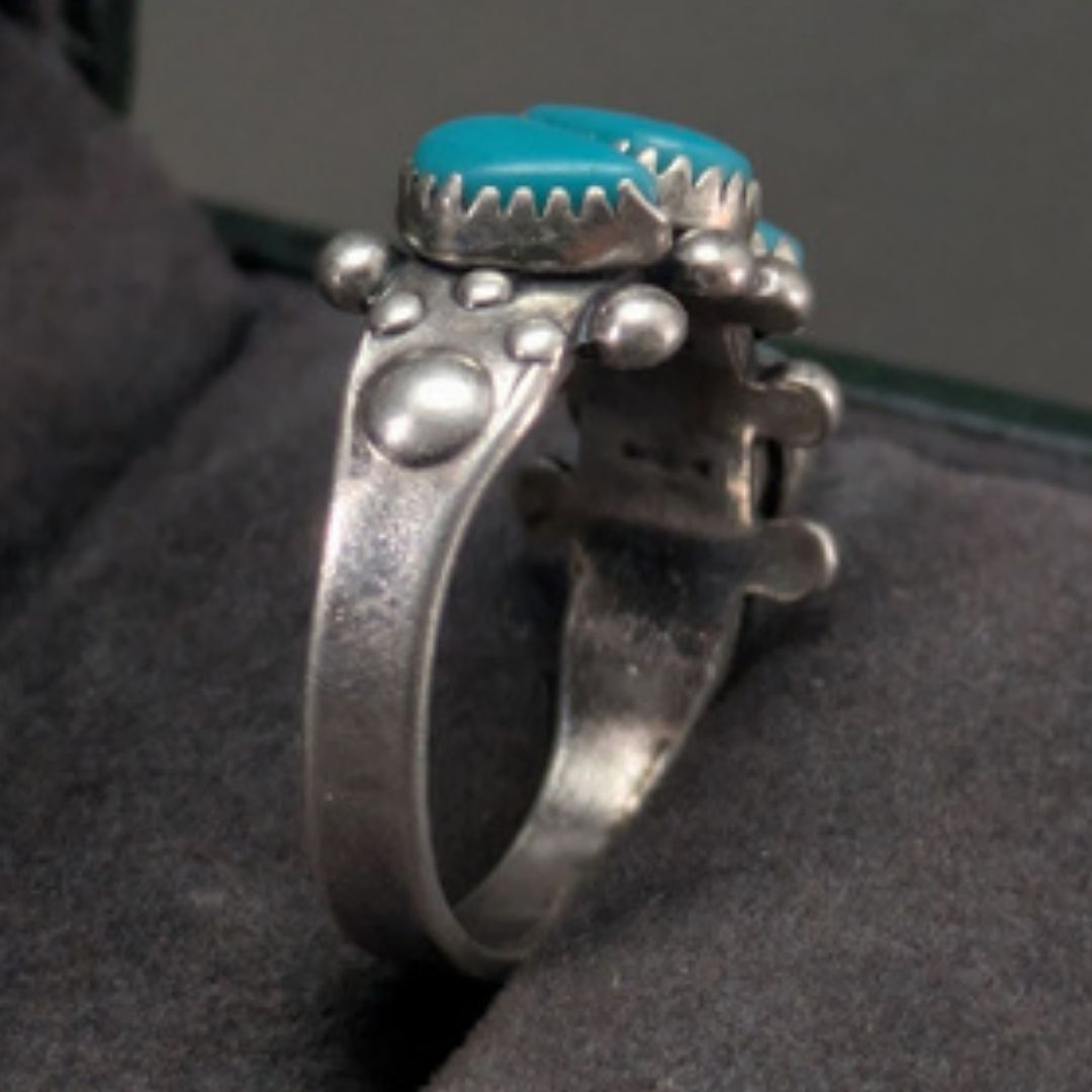 Navajo ナバホ族 ヴィンテージ スターリングシルバー925 ターコイズ 4