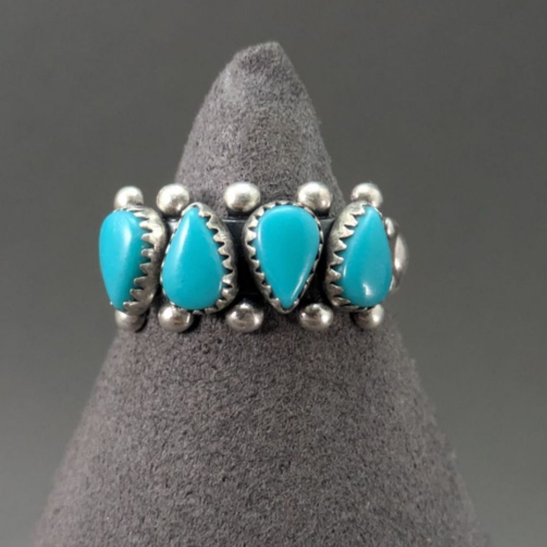 Navajo ナバホ族 ヴィンテージ スターリングシルバー925 ターコイズ 4