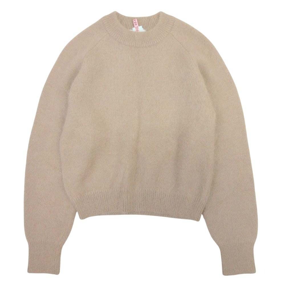 美品 CLANE クラネ ANGORA COMPACT KNIT TOPS コットンアンゴラニット セーター プルオーバー コンパクト 1 長袖 ベージュ レディース 古着 中古 USED