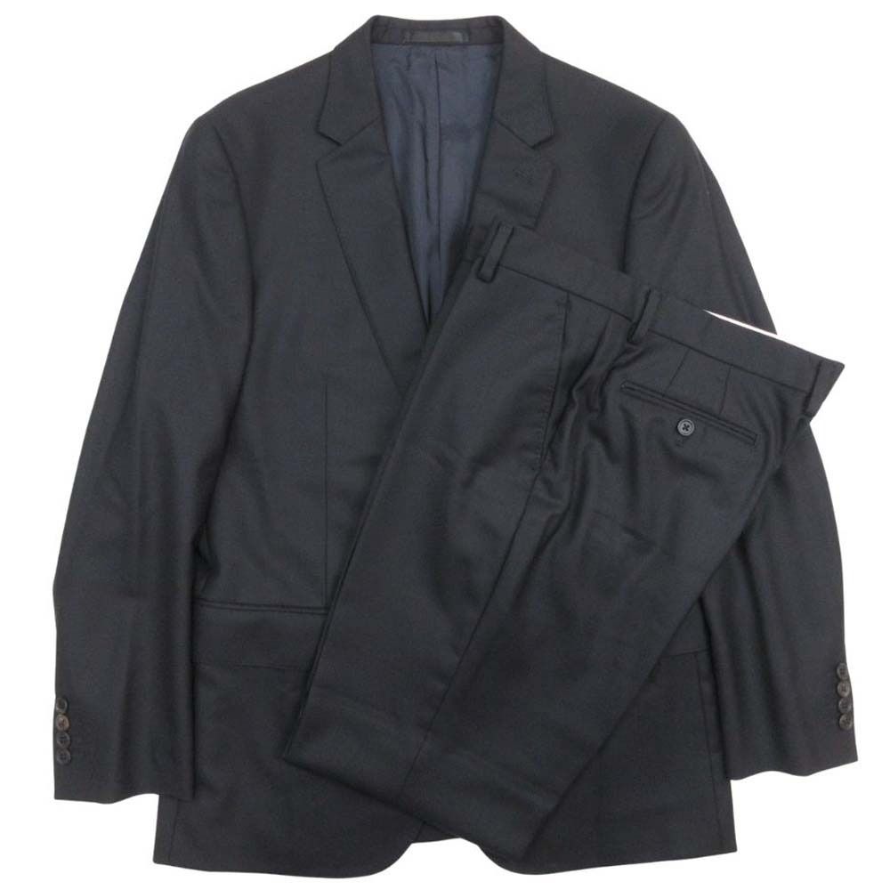美品 Paul Smith ポール・スミス SOHO FIT スーツ セットアップ ウール テーラードジャケット スラックス パンツ L 黒 ブラック メンズ 古着 中古 USED