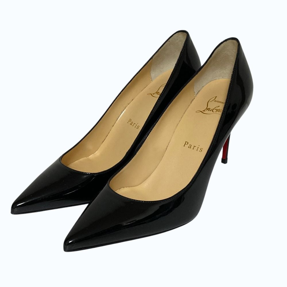 新品同様 Christian Louboutin クリスチャンルブタン パテントレザー パンプス サイズ36 23cm程度 ブラック レディース 古着 中古 USED