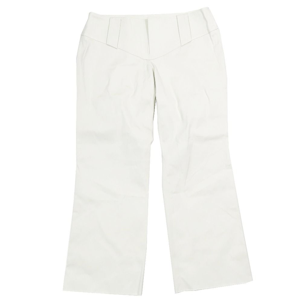 良品 GUCCI グッチ 00's ヴィンテージ スラックス クロップドパンツ ストレート 40 ライトベージュ レディース 古着 中古 USED