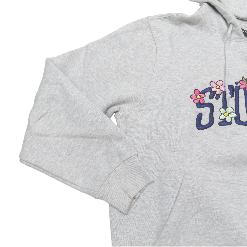 良品 STUSSY ステューシー COLLEGIATE FLORAL HOODIE スウェット パーカー プルオーバー 長袖 裏起毛 カットソー S グレー メンズ 古着 中古 USED 良品 STUSSY ステューシー COLLEGIATE FLORAL HOODIE スウェット パーカー プルオーバー 長袖 裏起毛 カットソー S グレー メンズ 古着 中古 USED