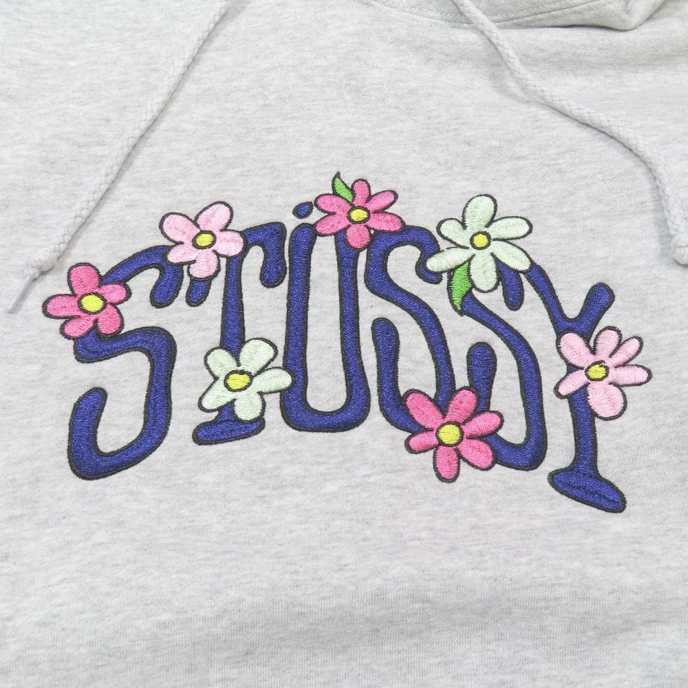 良品 STUSSY ステューシー COLLEGIATE FLORAL HOODIE スウェット パーカー プルオーバー 長袖 裏起毛 カットソー S グレー メンズ 古着 中古 USED 良品 STUSSY ステューシー COLLEGIATE FLORAL HOODIE スウェット パーカー プルオーバー 長袖 裏起毛 カットソー S グレー メンズ 古着 中古 USED