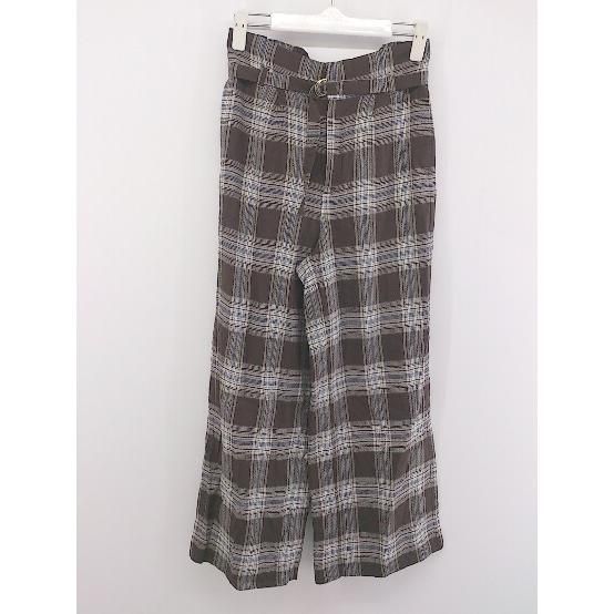 ◇ ◎ Simplicite シンプリシテェ チェック ワイド パンツ ダークブラウン ホワイト レディース P 【中古】 【1208240007455】