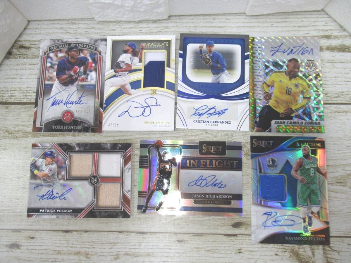 MR-03238 直筆サインカード TORII HUNTER /ANDRE JACKSON / JUAN CAMILO ZUNIGA JASON RICHARDSON 7点 中古品