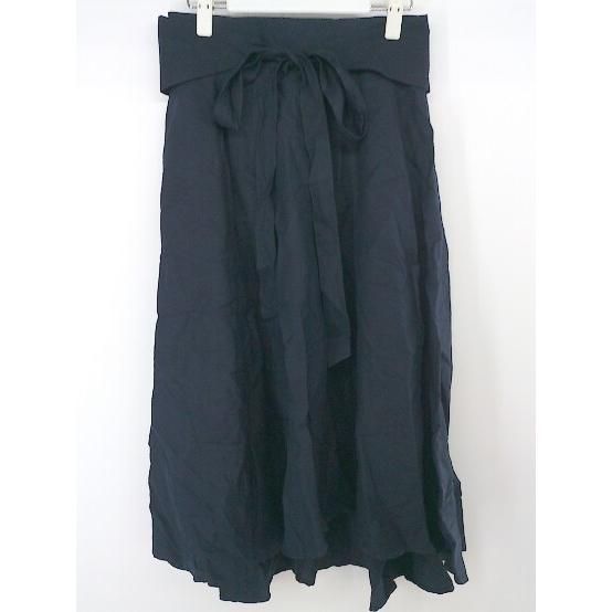 ◇ ◎ apart by lowrys アパートバイ ローリーズ リネン混 ロング フレア スカート サイズL ネイビー系 レディース P 【中古】 【1208250000651】