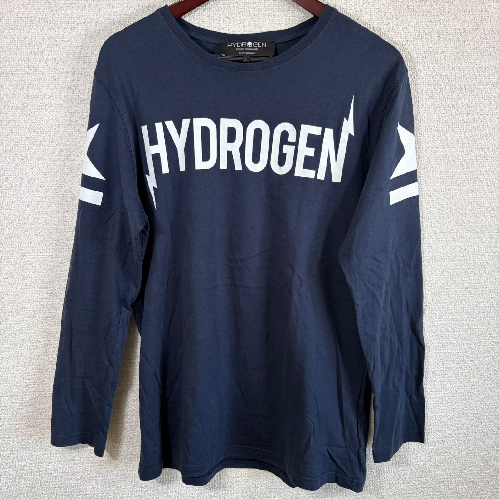 HYDROGEN ロンT ビッグロゴ イナズマ プリント カットソー L 