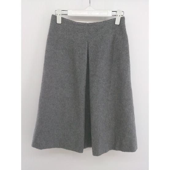◇ BEAUTY & YOUTH UNITED ARROWS ウール タック 膝丈 フレア スカート サイズS グレー レディース P 【中古】 【1208240010844】