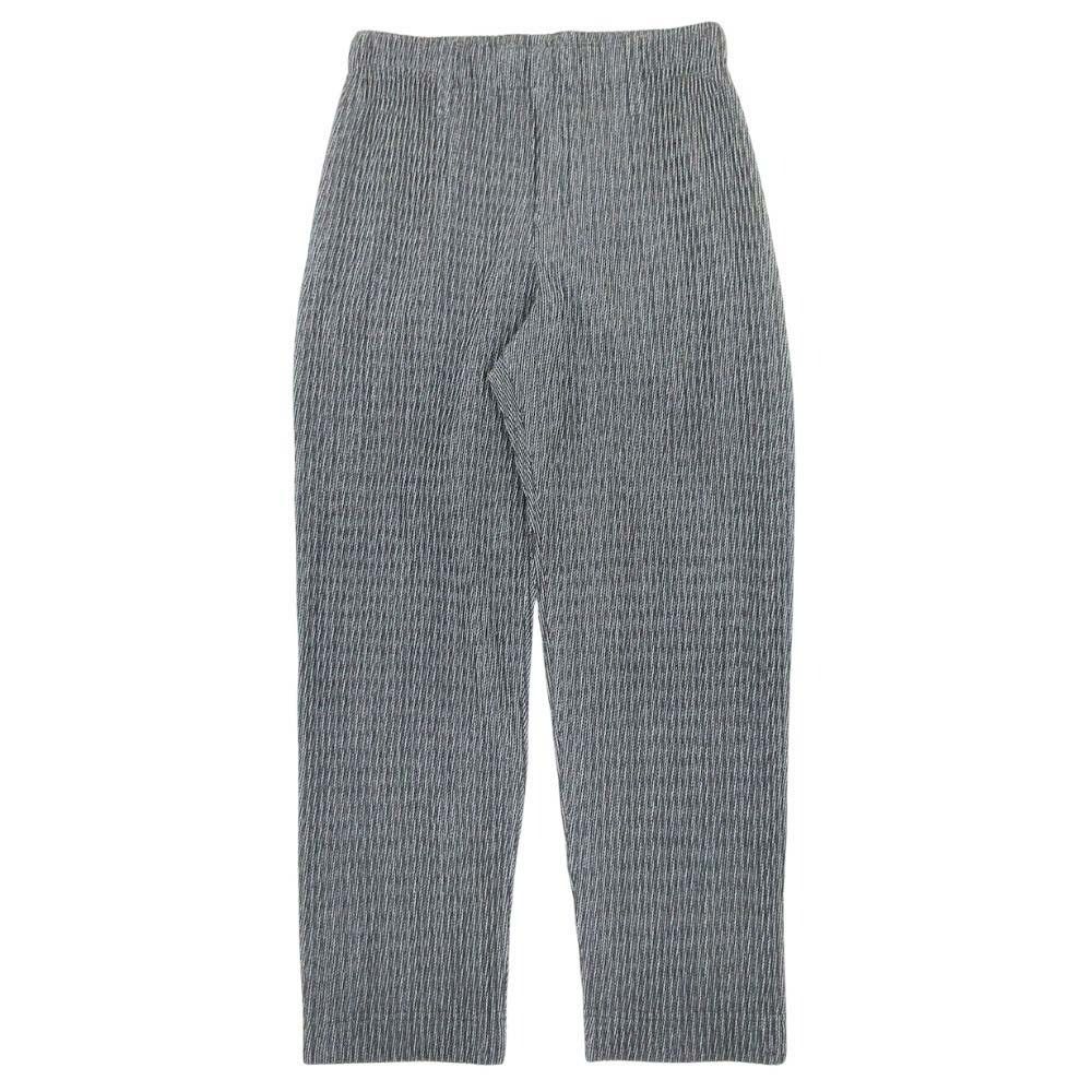 新品同様 HOMME PLISSE ISSEY MIYAKE オム プリッセ イッセイミヤケ 23ss ZIPPER CHAIN pleated pants プリーツパンツ ボトムス 1 グレー メンズ 古着 中古 USED